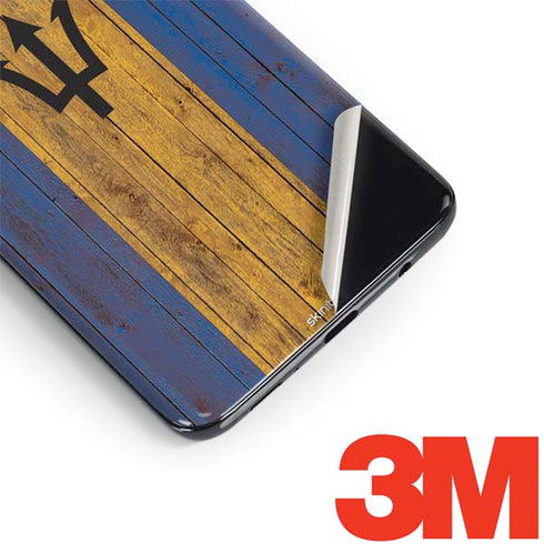 Barbados Flag Dark Wood Galaxy S9 Plus Skin